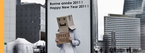 Happy new year 2011 with the Cardboard Box Head