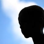 Black little boy - Light and shadow photography