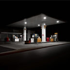 Anatomie d'une station service 2 - Photographie de nuit